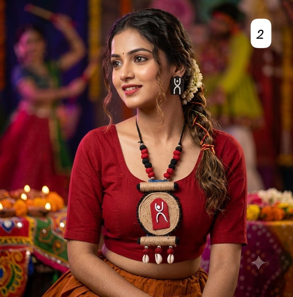 Navratri Special Handmade Necklace - Image 4