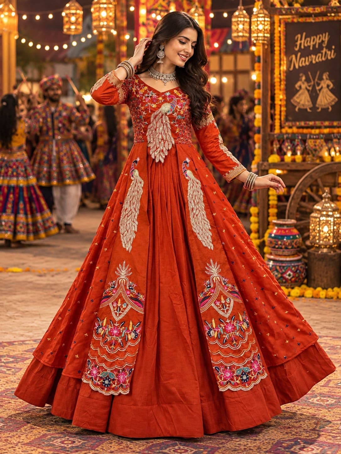 Festival Special Vichitra Crop Top Lehenga Set With Shrug - Image 2