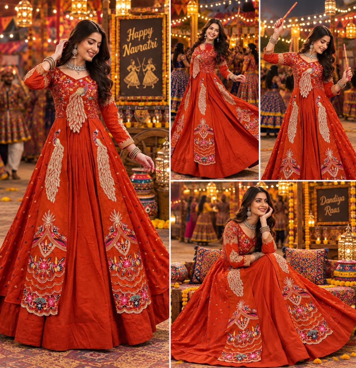 Festival Special Vichitra Crop Top Lehenga Set With Shrug - Image 5