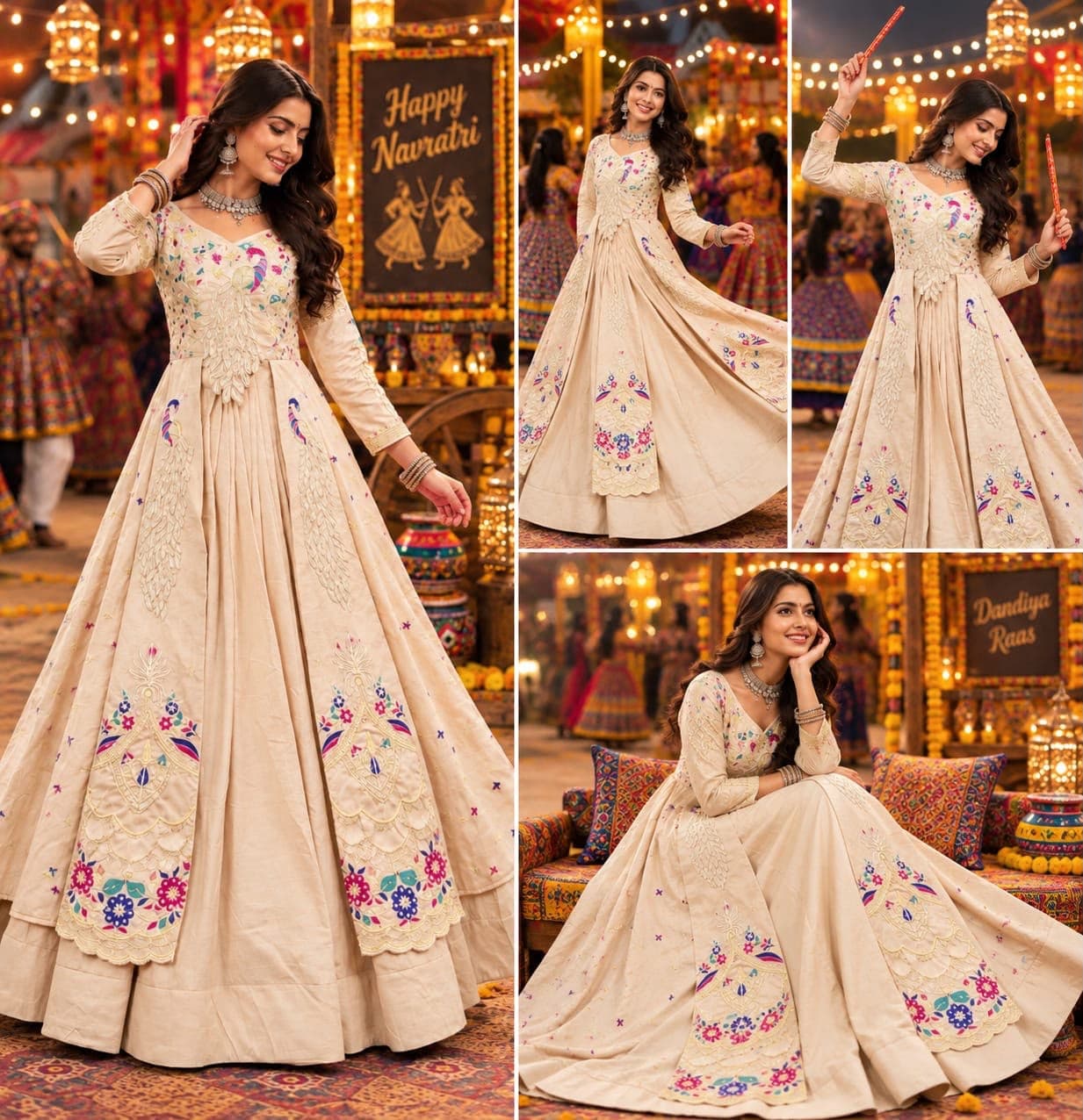 Festival Special Vichitra Crop Top Lehenga Set With Shrug - Image 8