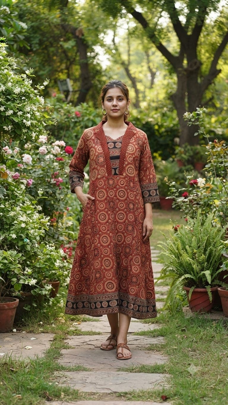 New Arrival – Ajrakh Handblock Cotton One Piece