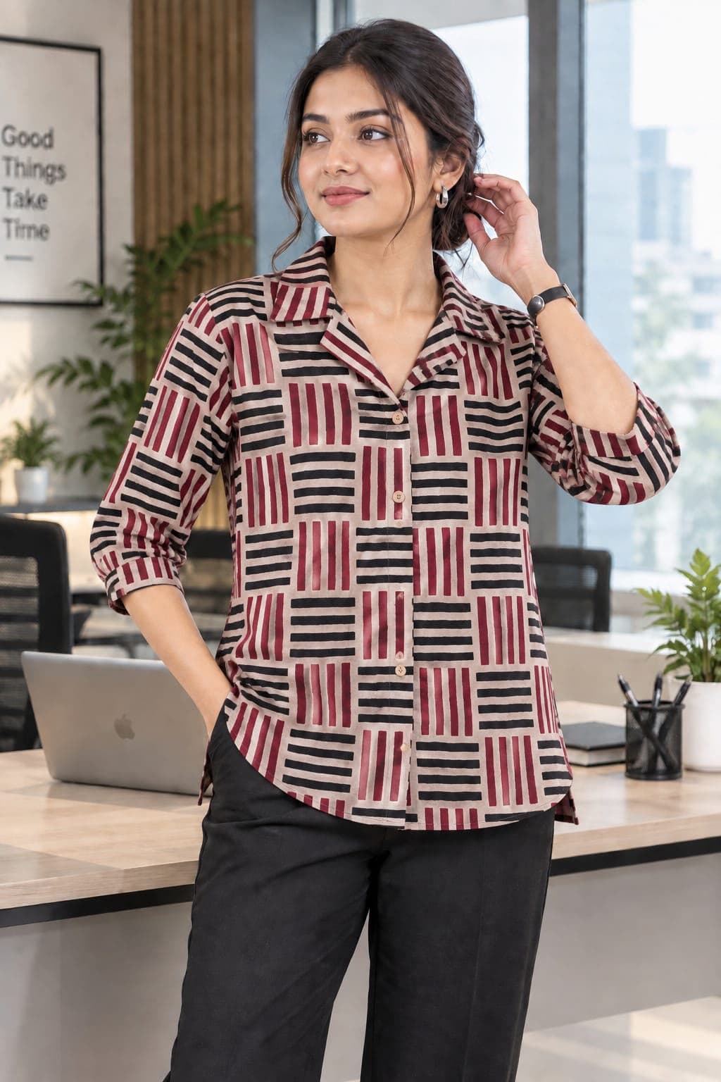Premium Ajrakh Print Cotton Shirt - Image 4