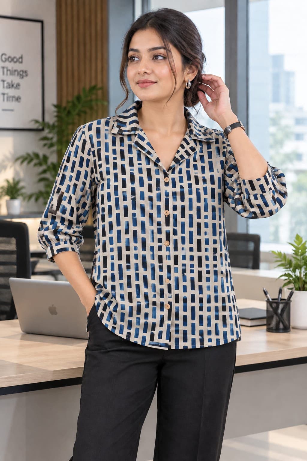 Premium Ajrakh Print Cotton Shirt - Image 5