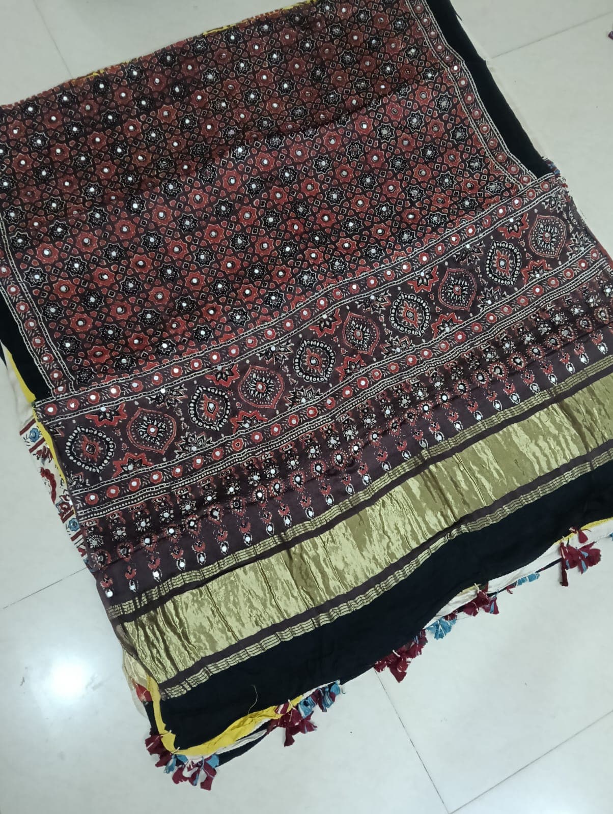 PREMIUM MODAL AJRAKH MIRROR DUPATTA - Image 7