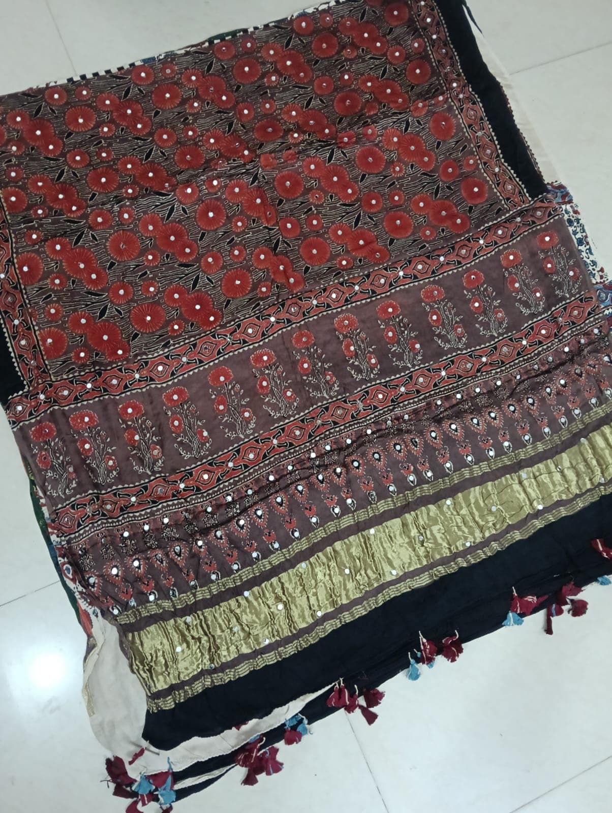 PREMIUM MODAL AJRAKH MIRROR DUPATTA - Image 5