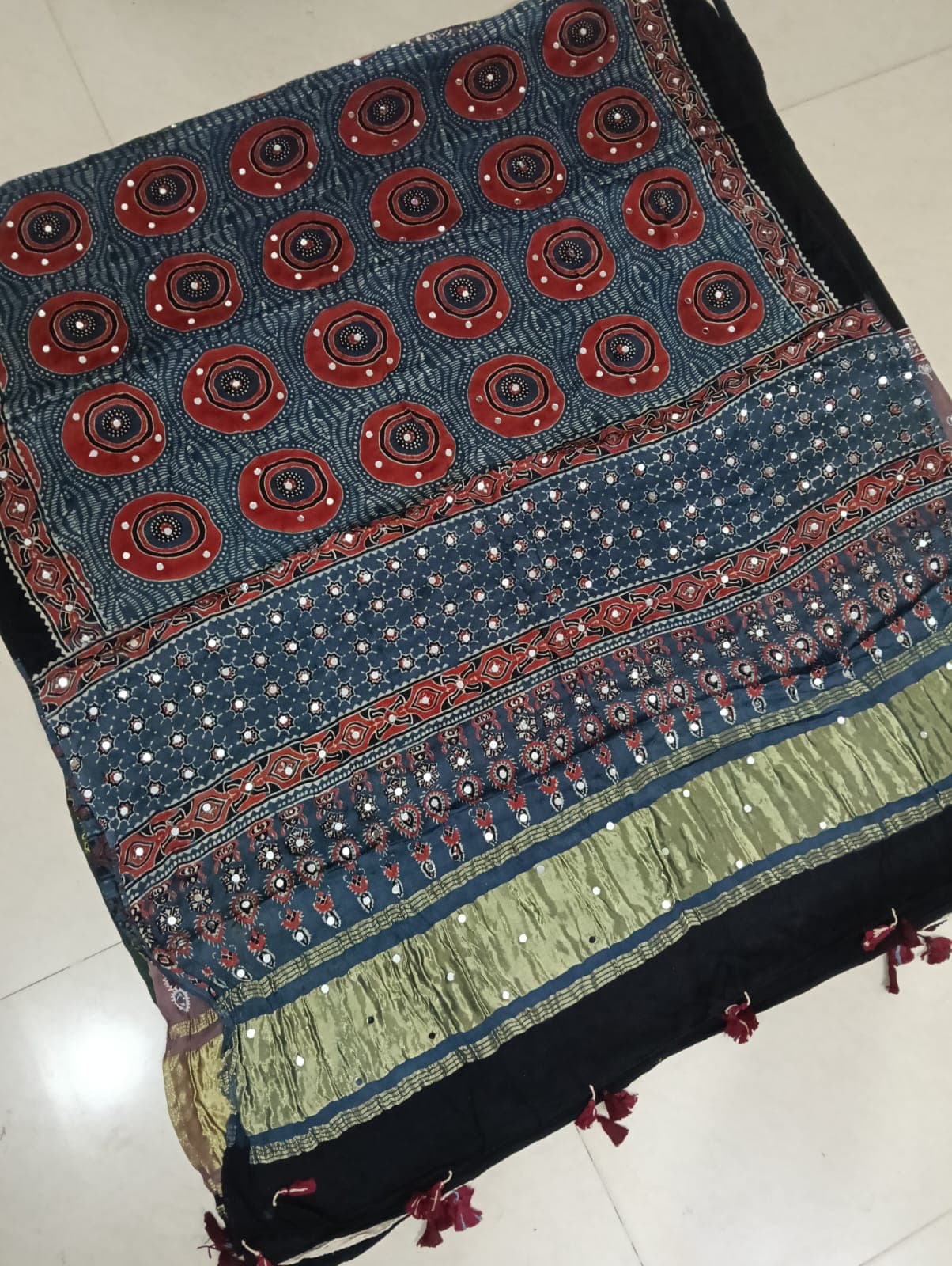 PREMIUM MODAL AJRAKH MIRROR DUPATTA - Image 6