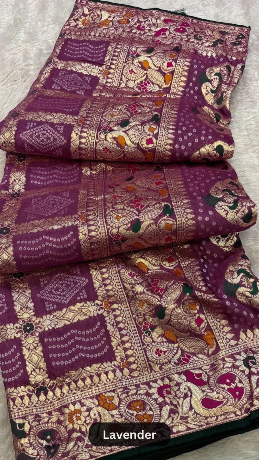 GHARCHOLA DOLA SILK SAREE WITH HEAVY WOVEN BLOUSE - Image 6