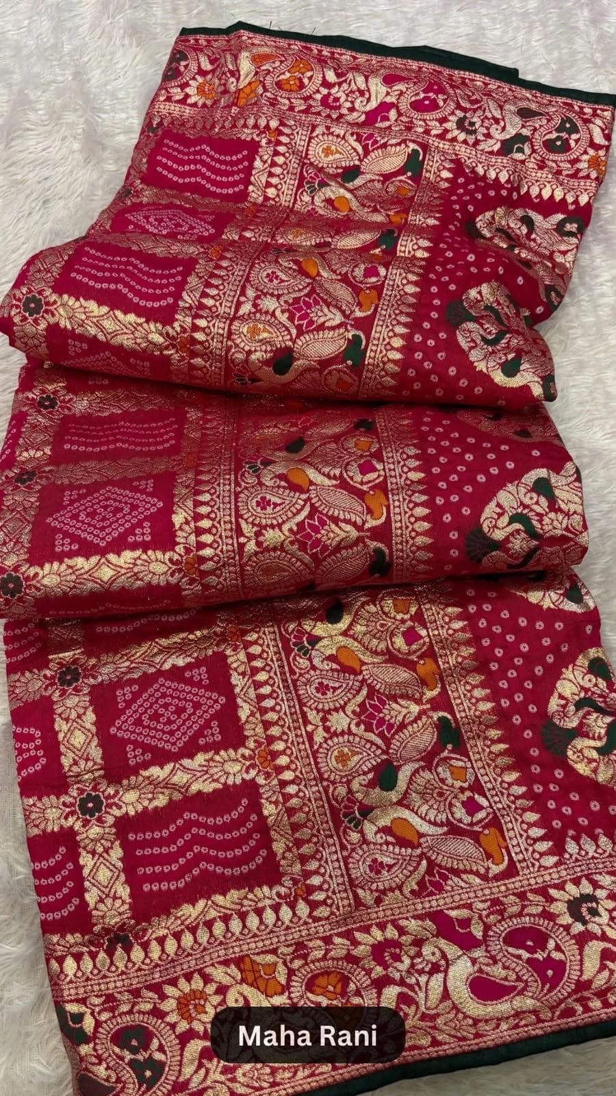 GHARCHOLA DOLA SILK SAREE WITH HEAVY WOVEN BLOUSE - Image 9