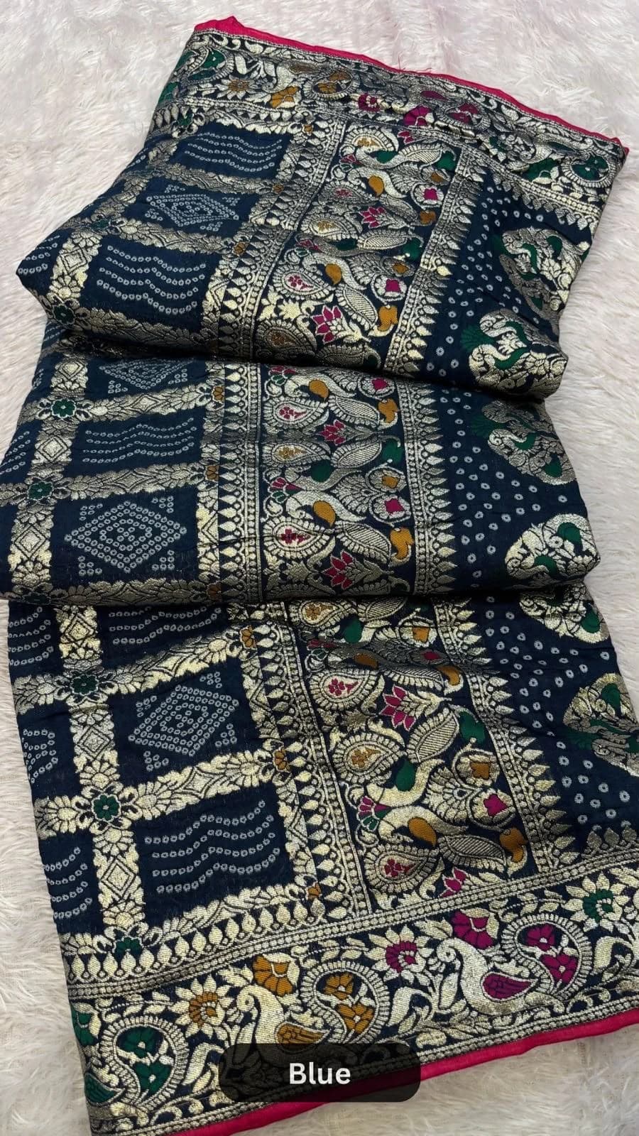 GHARCHOLA DOLA SILK SAREE WITH HEAVY WOVEN BLOUSE - Image 15