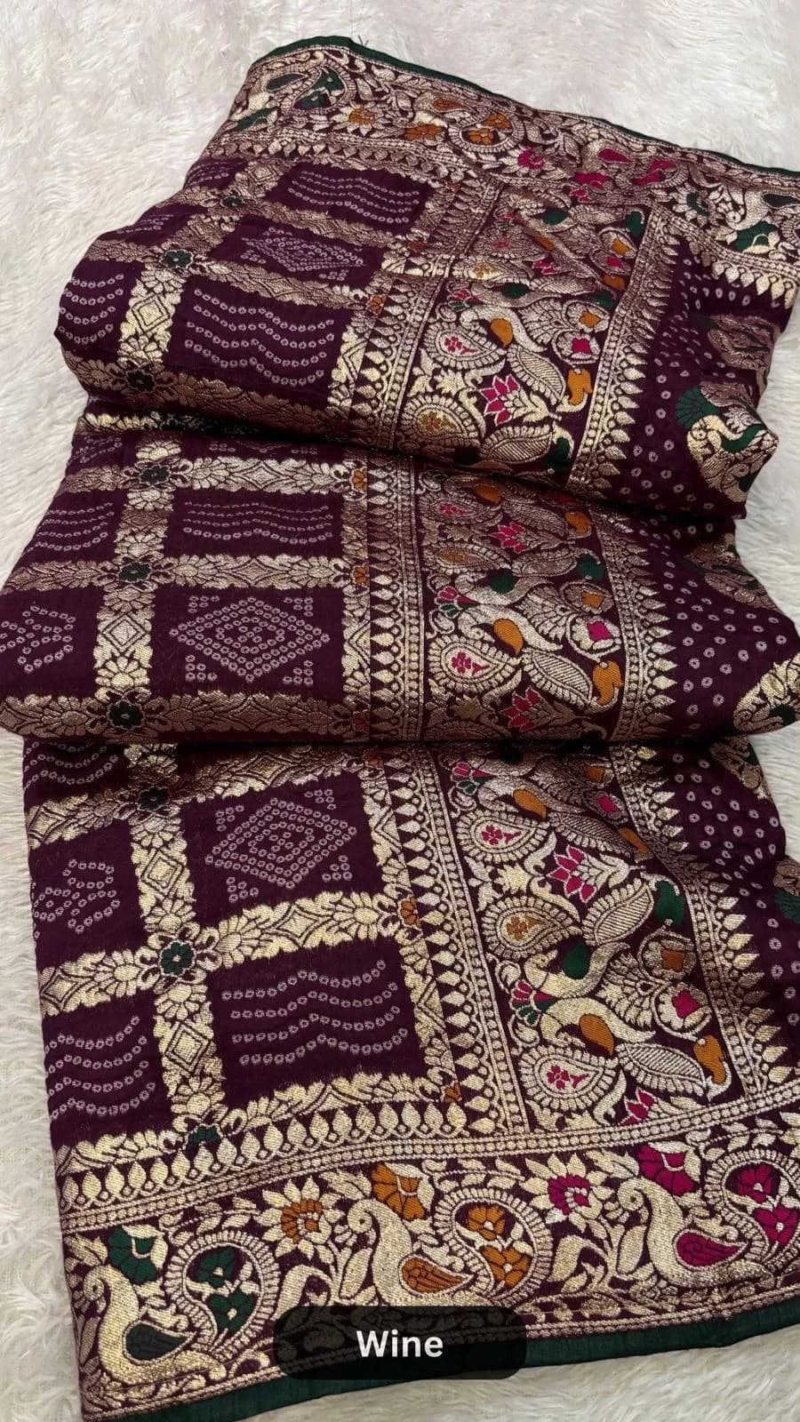 GHARCHOLA DOLA SILK SAREE WITH HEAVY WOVEN BLOUSE - Image 10