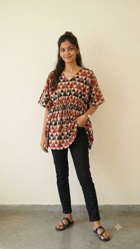 AJRAKH HAND BLOCK PRINT COTTON KAFTAN - Image 2