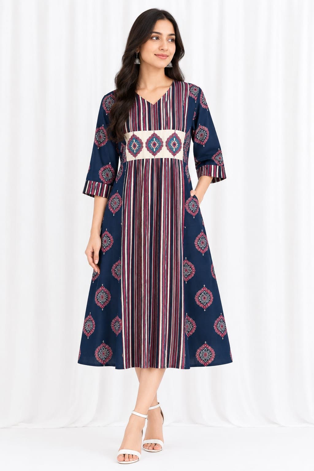 AJRAKH PRINT COTTON ONE-PIECE KURTI - Image 9
