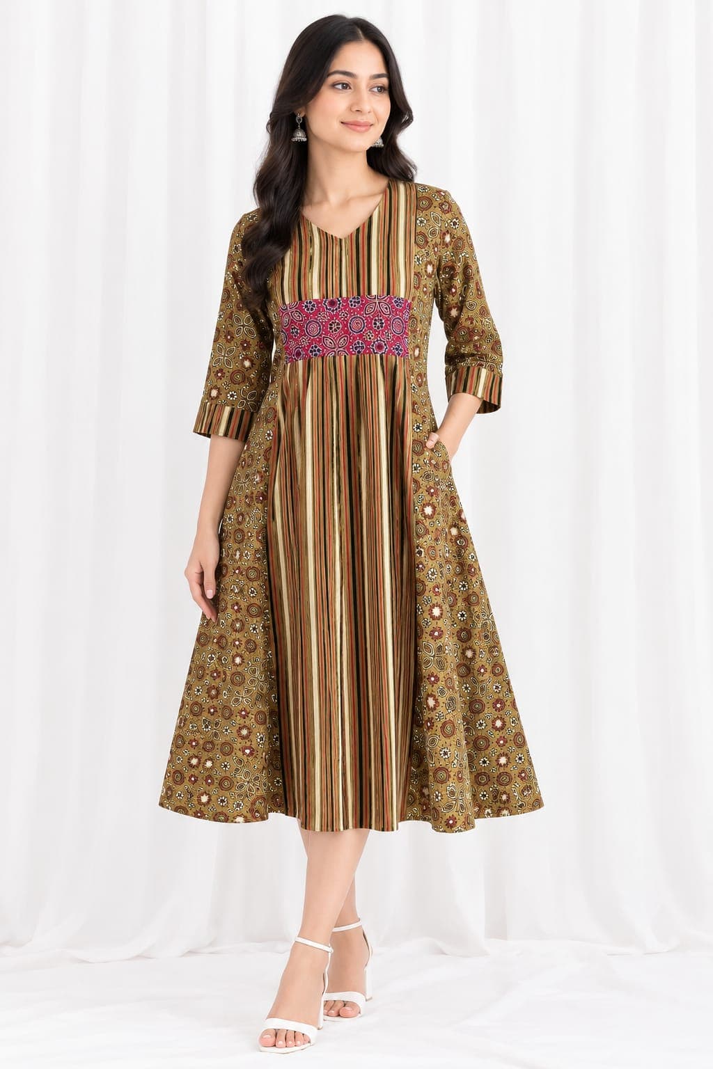 AJRAKH PRINT COTTON ONE-PIECE KURTI - Image 11
