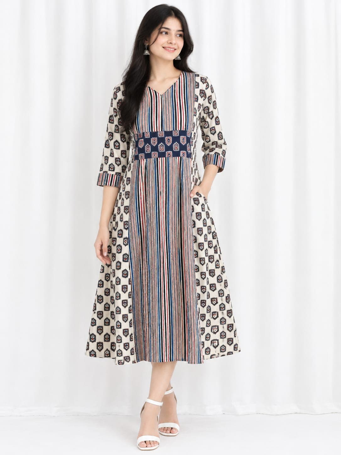 AJRAKH PRINT COTTON ONE-PIECE KURTI - Image 15