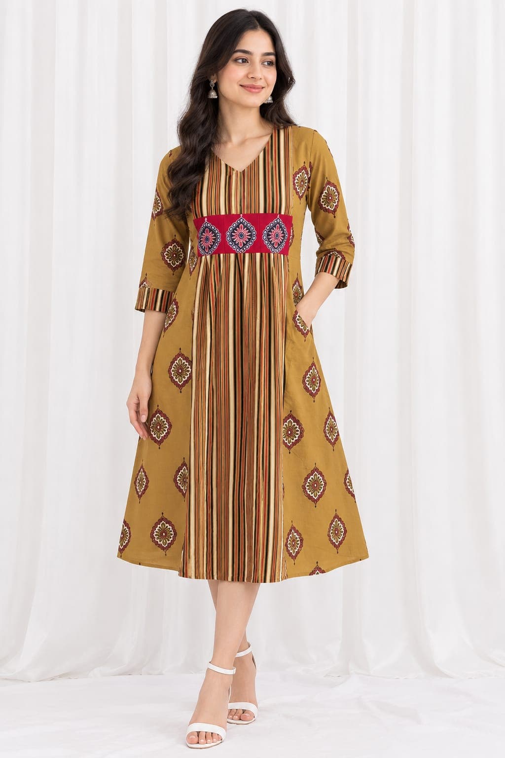 AJRAKH PRINT COTTON ONE-PIECE KURTI - Image 10