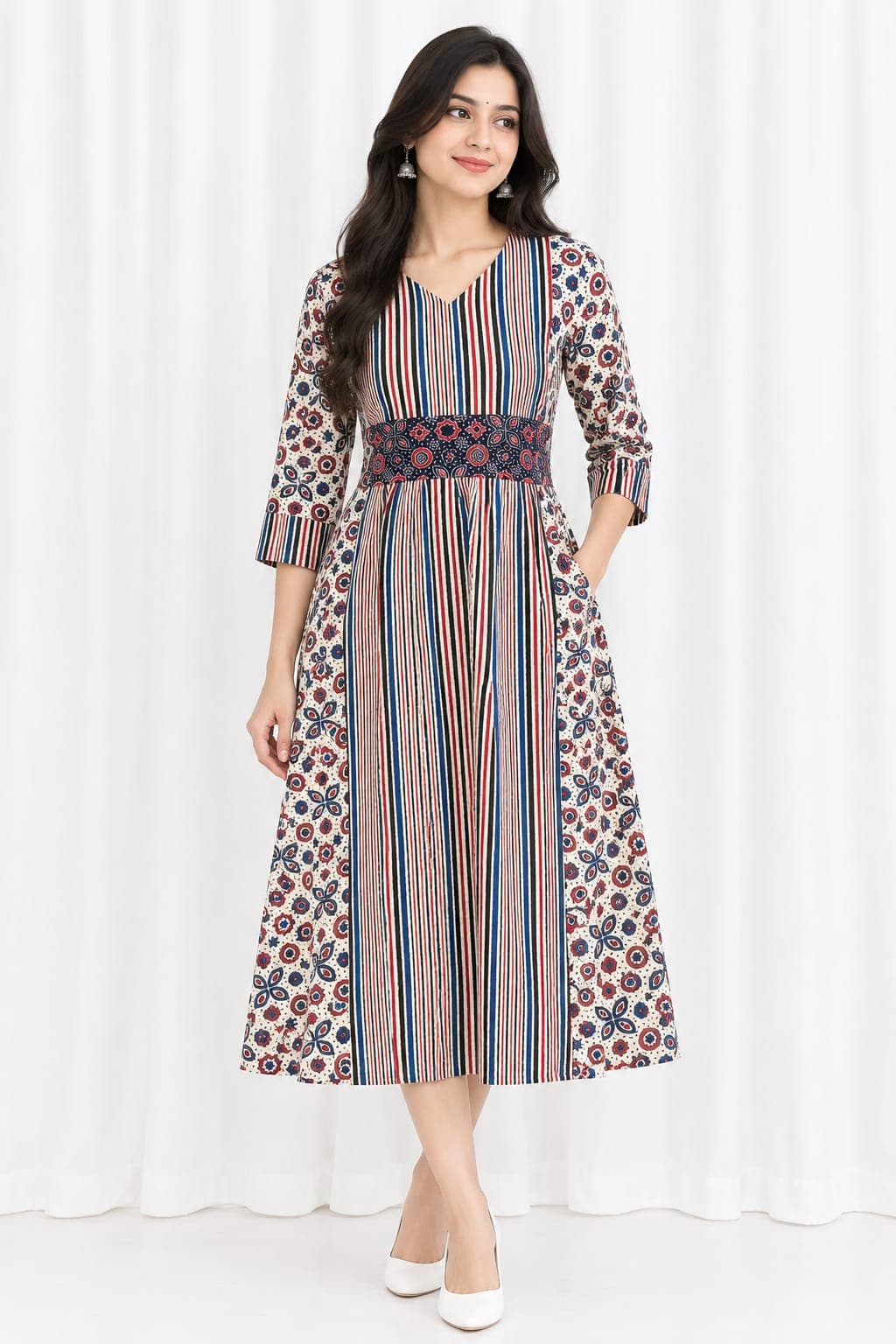 AJRAKH PRINT COTTON ONE-PIECE KURTI - Image 16