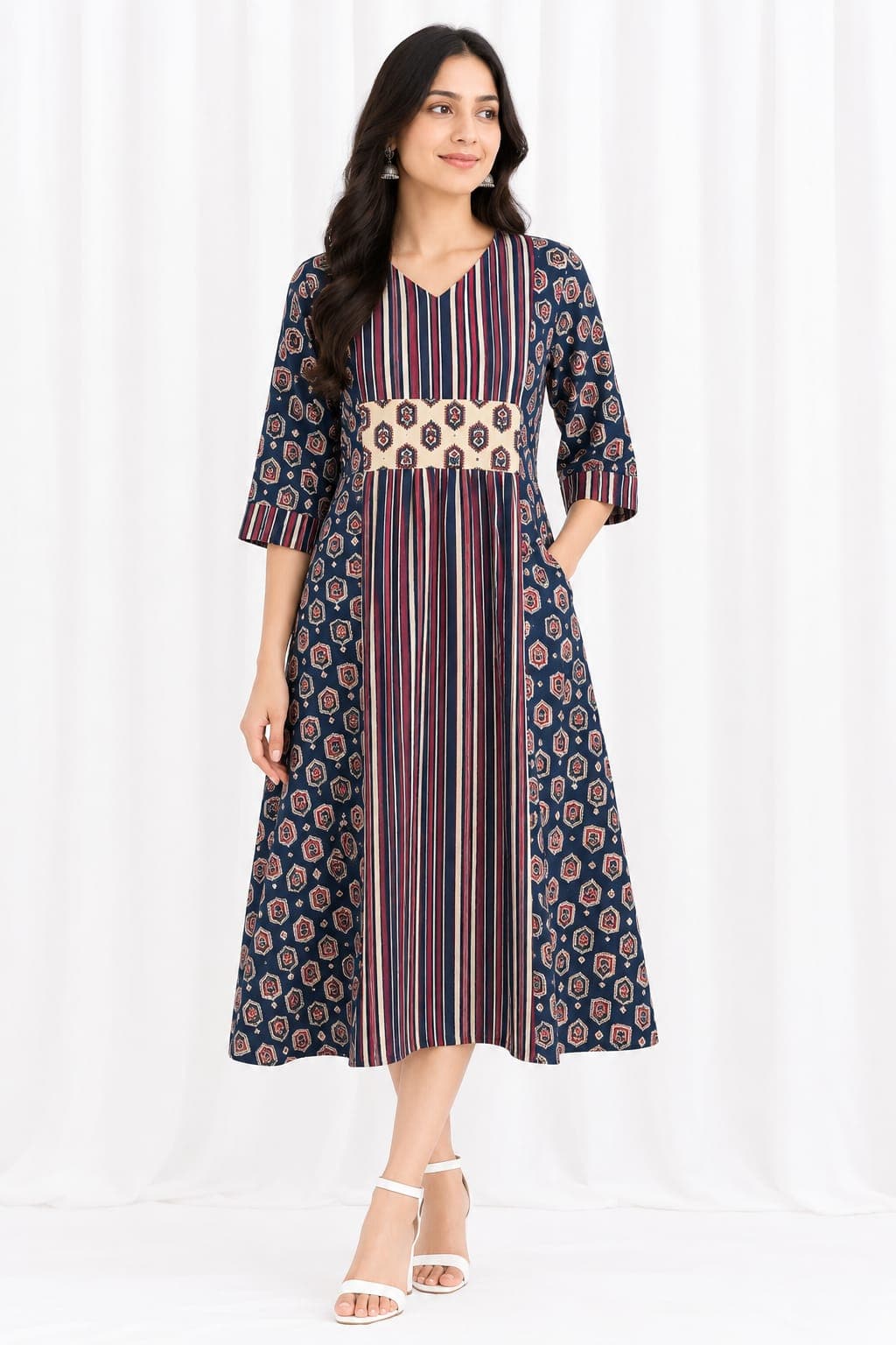 AJRAKH PRINT COTTON ONE-PIECE KURTI - Image 7