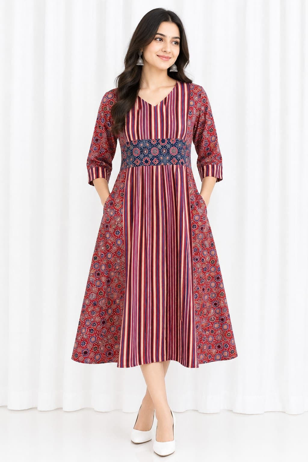 AJRAKH PRINT COTTON ONE-PIECE KURTI - Image 8