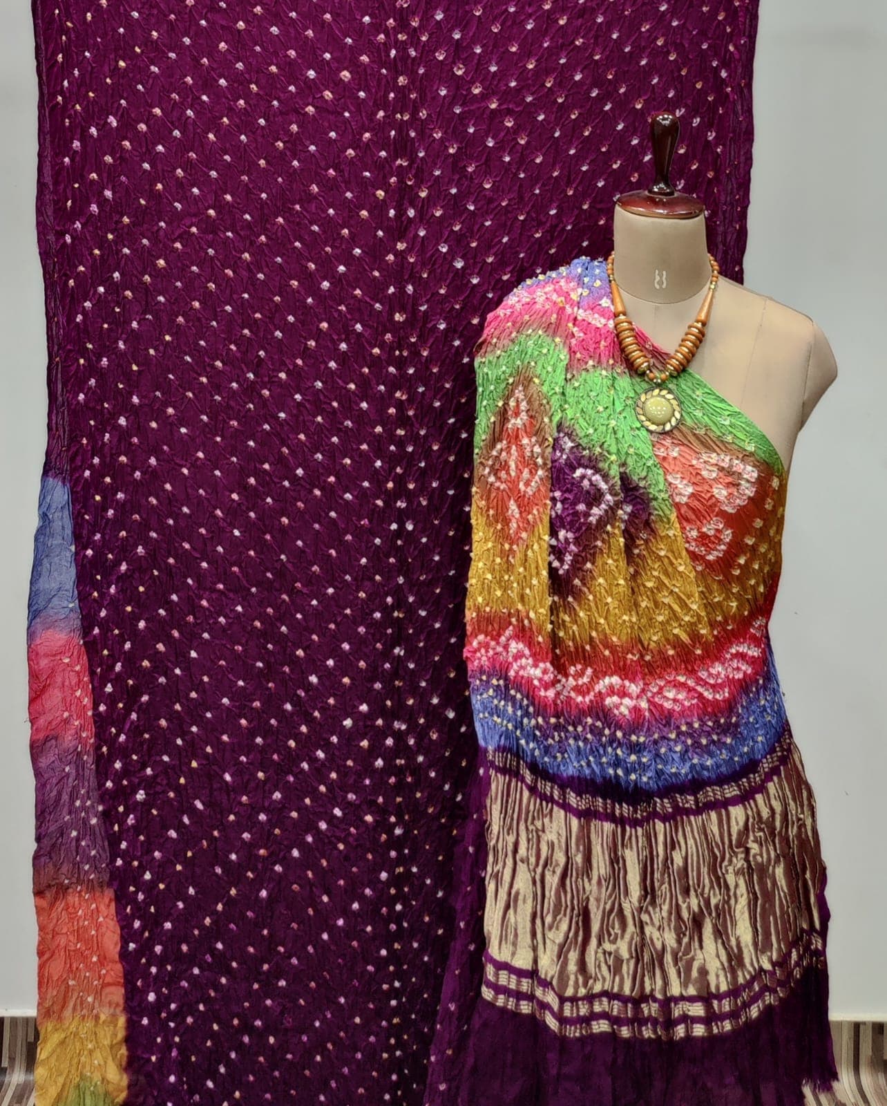 Premium Modal (Semi Gaji) Bandhej Saree – Wedding Special Collection