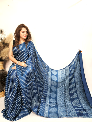 Modal Gajji Silk Leheriya Print Saree