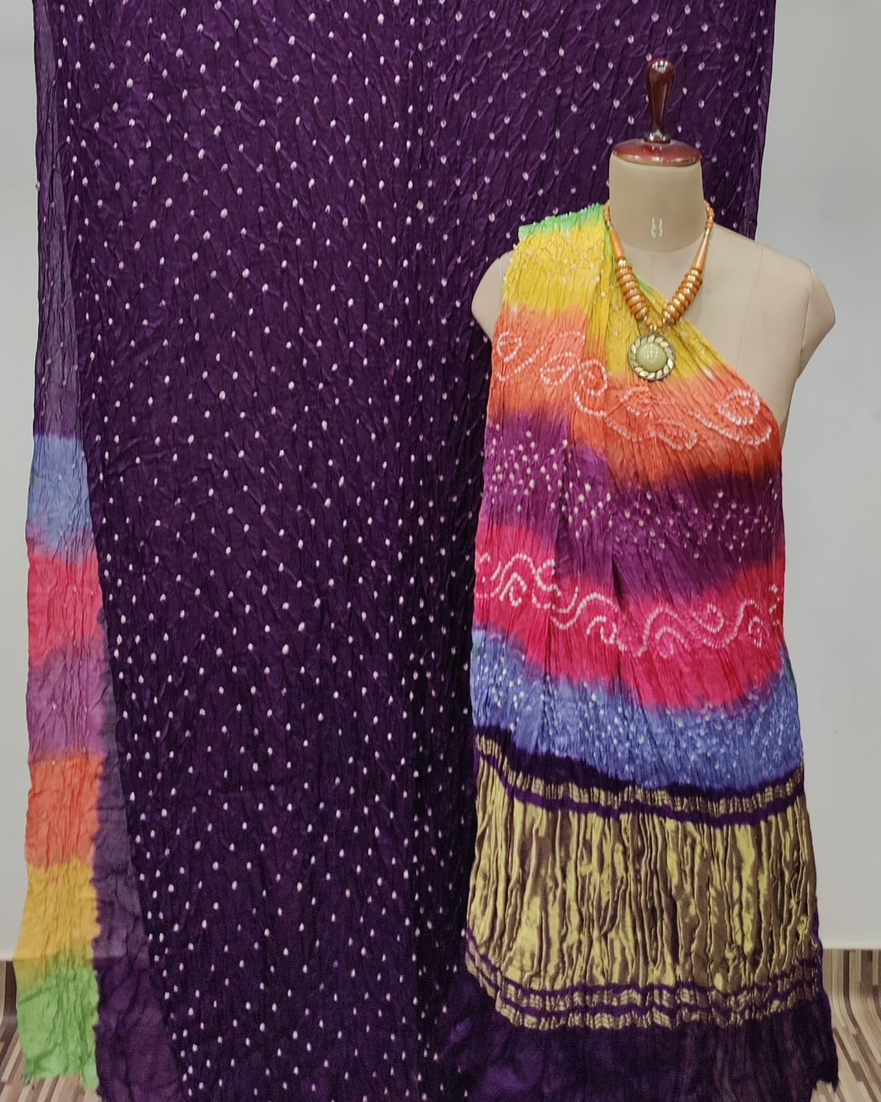 Premium Modal (Semi Gaji) Bandhej Saree – Wedding Special Collection - Image 2