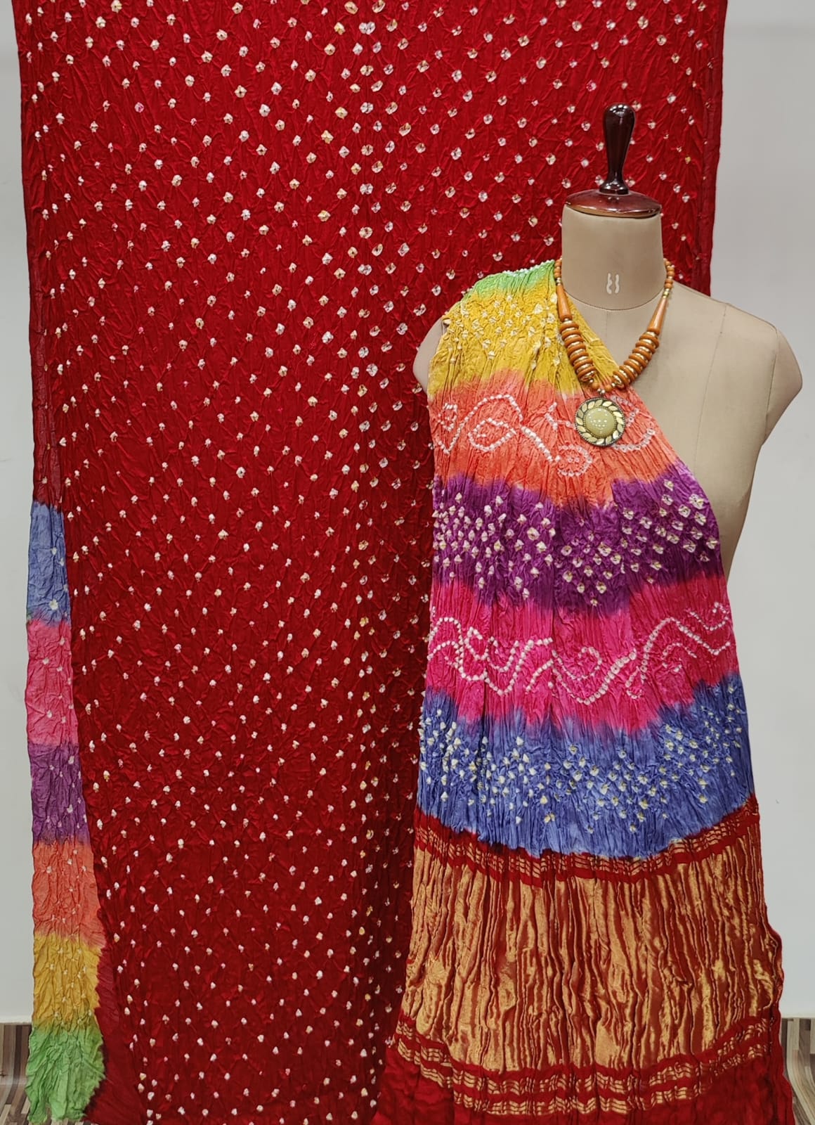 Premium Modal (Semi Gaji) Bandhej Saree – Wedding Special Collection - Image 9